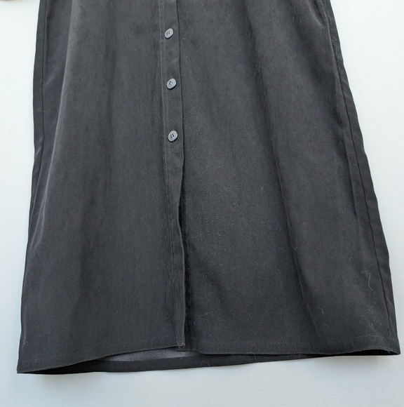 Vintage Talbots Structured Button Front Maxi Dress Sz 6 in Black Goth Modest - Picture 10 of 16